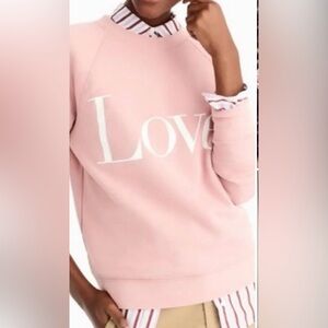 J. Crew Pink Love Crew Neck Sweatshirt Women’s Sz S
